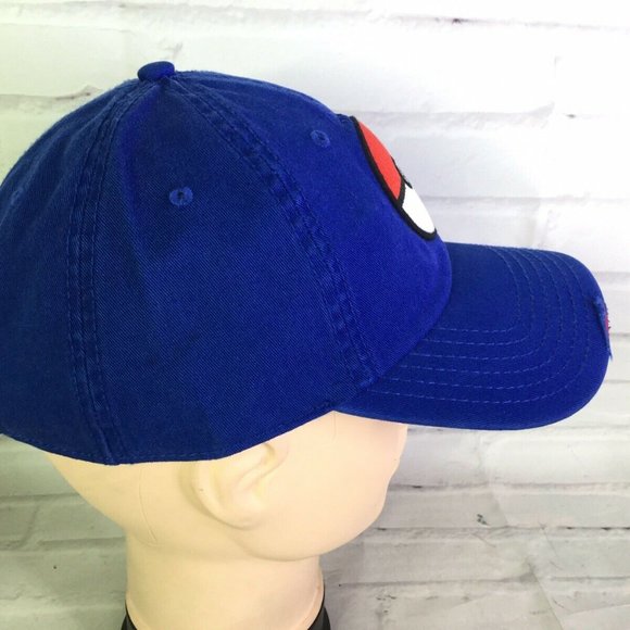 Pokemon Pokeball Logo Distressed Strapback Hat Cap - Picture 3 of 7